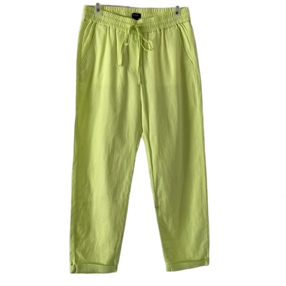 J. CREW Linen-Cotton Blend Drawstring Pant Size 8
